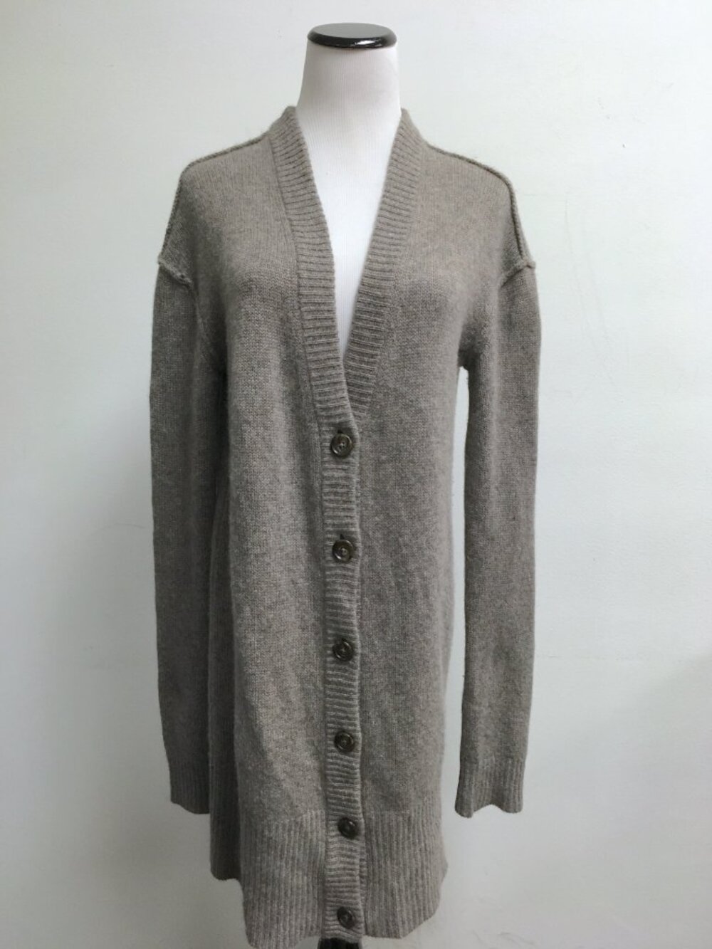 James Perse gray heavyweight cashmere cardigan sweater 3 L reverse edge duster